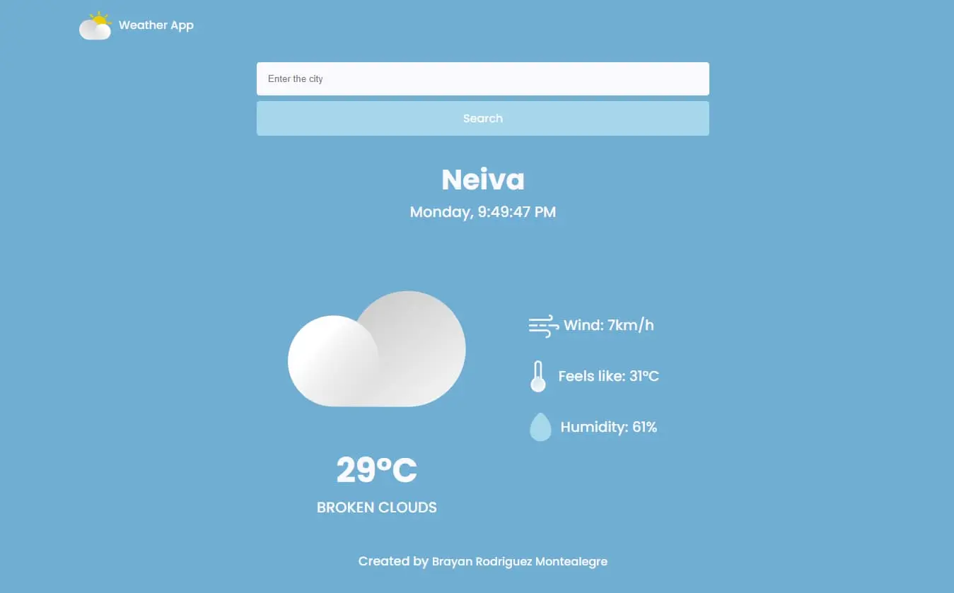 Aplicación del clima